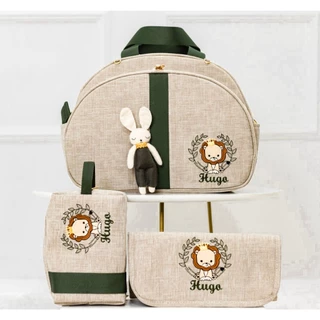 Kit Bolsa Maternidade 2 peças I Mochila Multifunção I Leão I Térmica