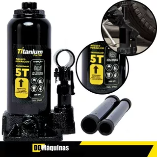 Macaco Hidráulico Tipo Garrafa 5 Toneladas - Titanium