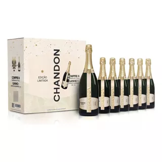 Kit 6 Espumantes Chandon Brut 750ML + 1 Magnum Chandon 1,5L