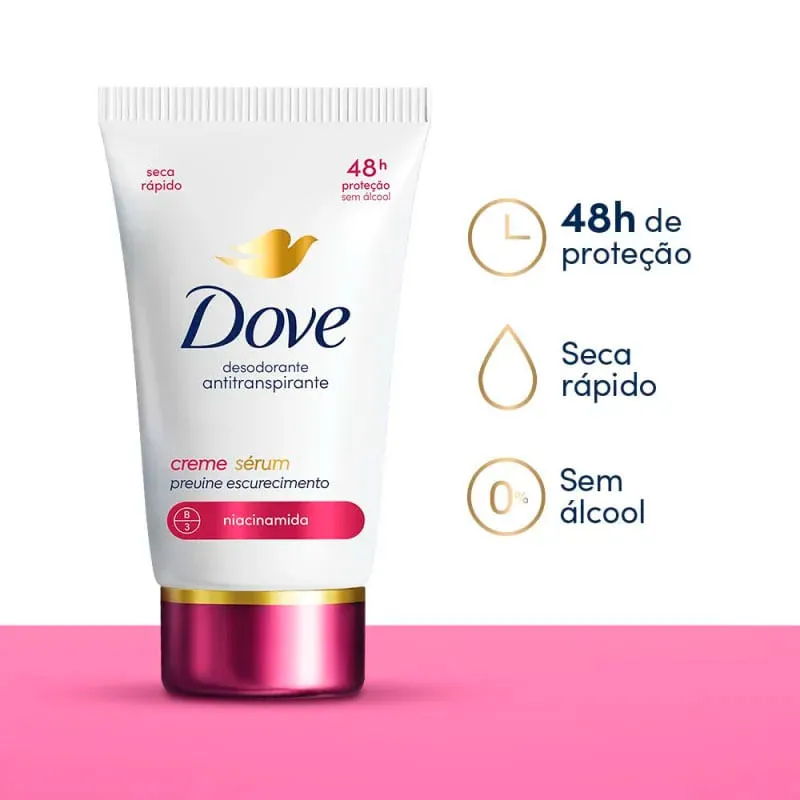 Desodorante Dove Renovador Clareador de Axilas com Niacinamida - 48H de ...