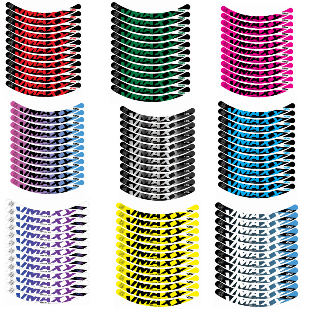 Adesivos aro Vzan Vmaxx modelo Dh Aro 26 Mtb Bicicleta Freio a disco 12 UNIDADES DIVERSAS CORES