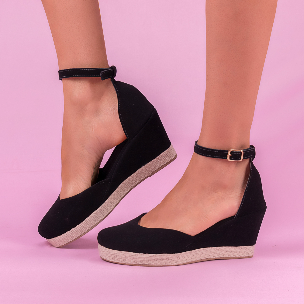 Sandália Plataforma Sandalia Anabela Com A Frente Fechada Sandália