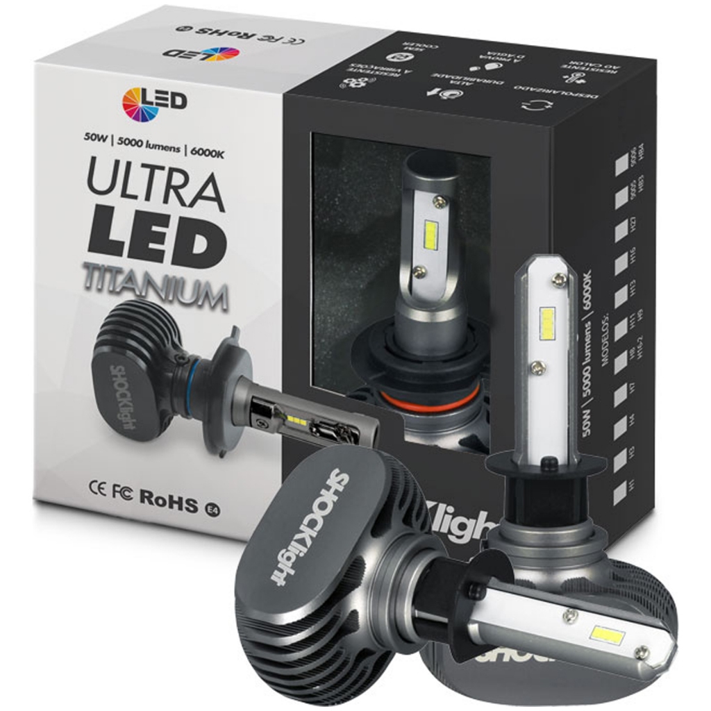 Kit Lampada Ultra Led Titanium Shocklight 5000 Lumens | Shopee Brasil