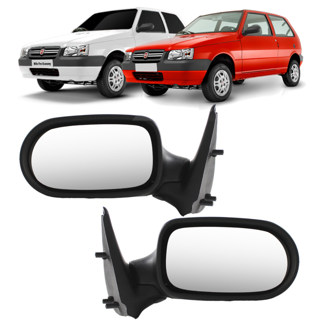 Retrovisor Uno Fire Flex Mille 2005 2006 2007 2008 2009 2010 2 portas ...