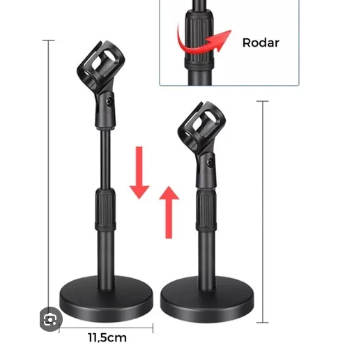 Suporte De Mesa Para Microfone Mini Pedestal Portátil