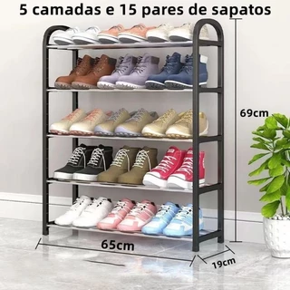 5 Andares 15 Pares Premium Sapateira De Porta Organizadora Para Sapatos Organizador Quarto Sapateira