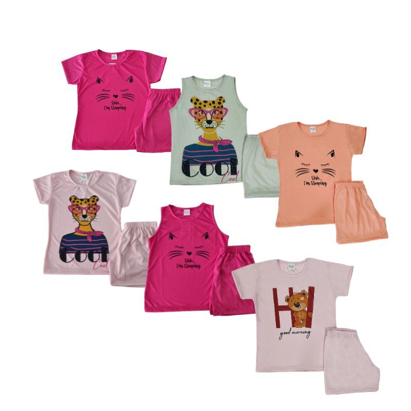 Kit 4 Peças Pijama Juvenil Menina Malha 100% Poliéster Tamanho 10/12/14 Anos em Oferta na Shopee