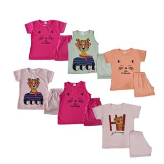Kit 4 Peças Pijama Juvenil Menina Malha 100% Poliéster Tamanho 10/12/14 Anos em Oferta na Shopee