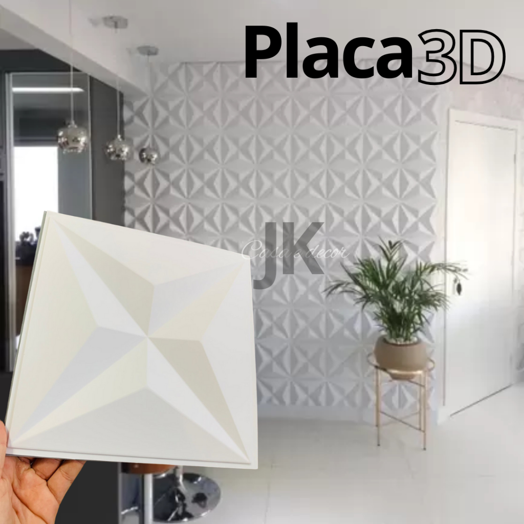 kit 40 Placas 3D Pvc Revestimento Para Parede Decorativa 25x25 cm ...