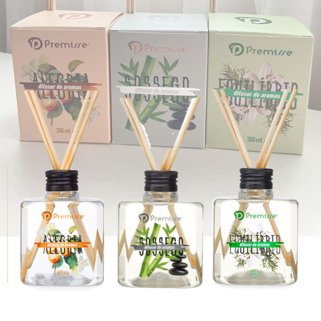 KIT COM 3 DIFUSORES DE AMBIENTE PREMISSE - AROMATIZANTE DE AR | Shopee ...