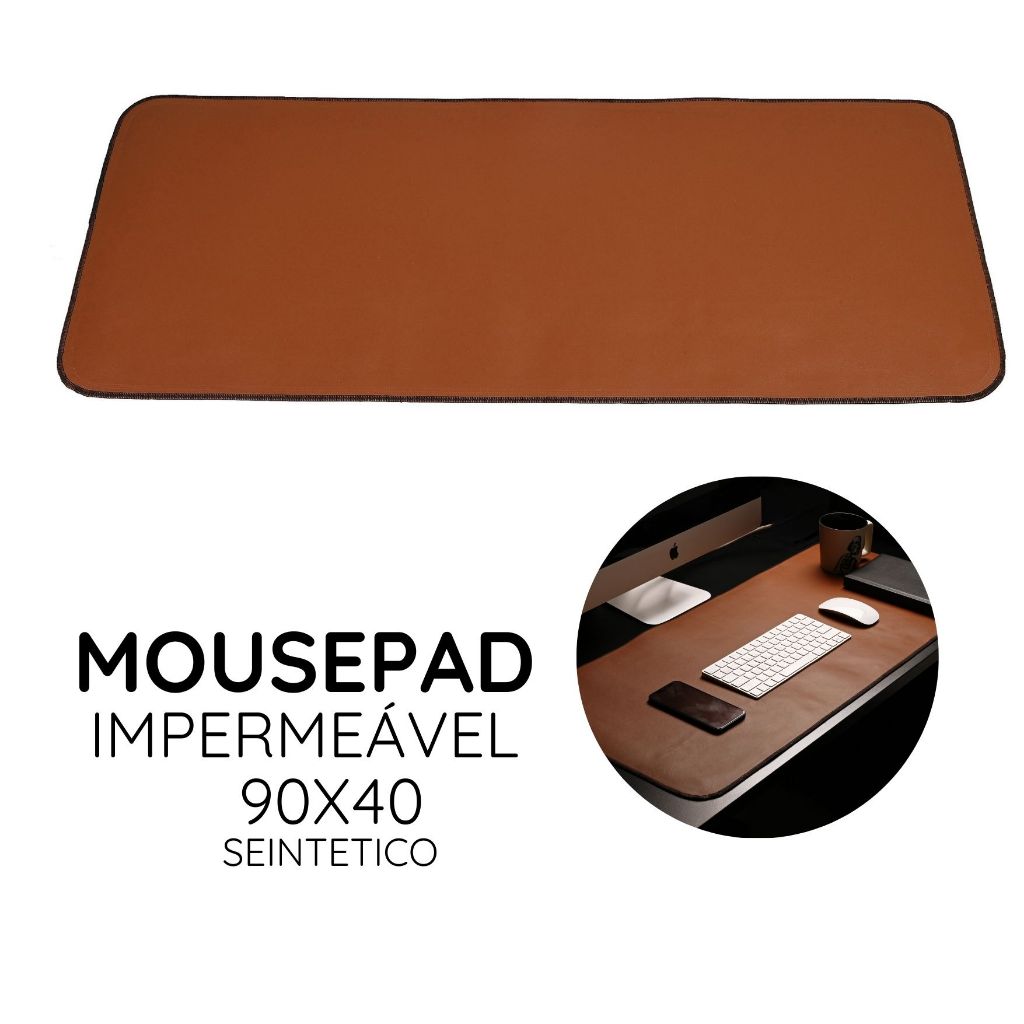 Mouse Pad Grande 90x40 em couro com Design Exclusivo Conforto e Estilo ...