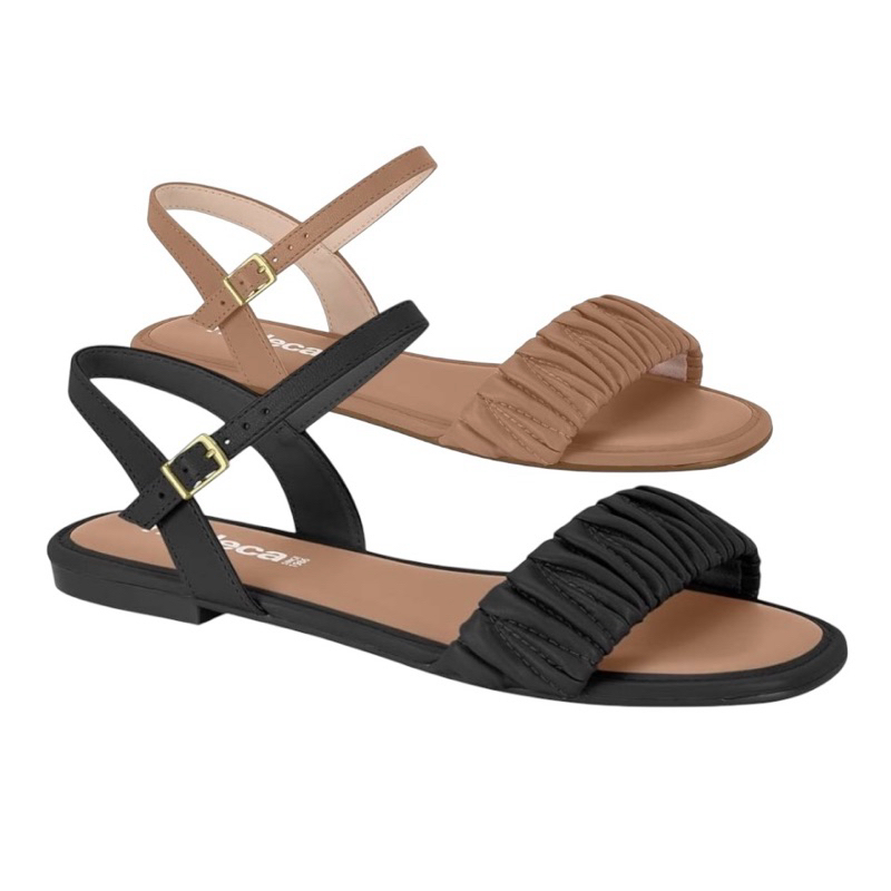Sandália Rasteira Feminina Moleca Preta | Shopee Brasil