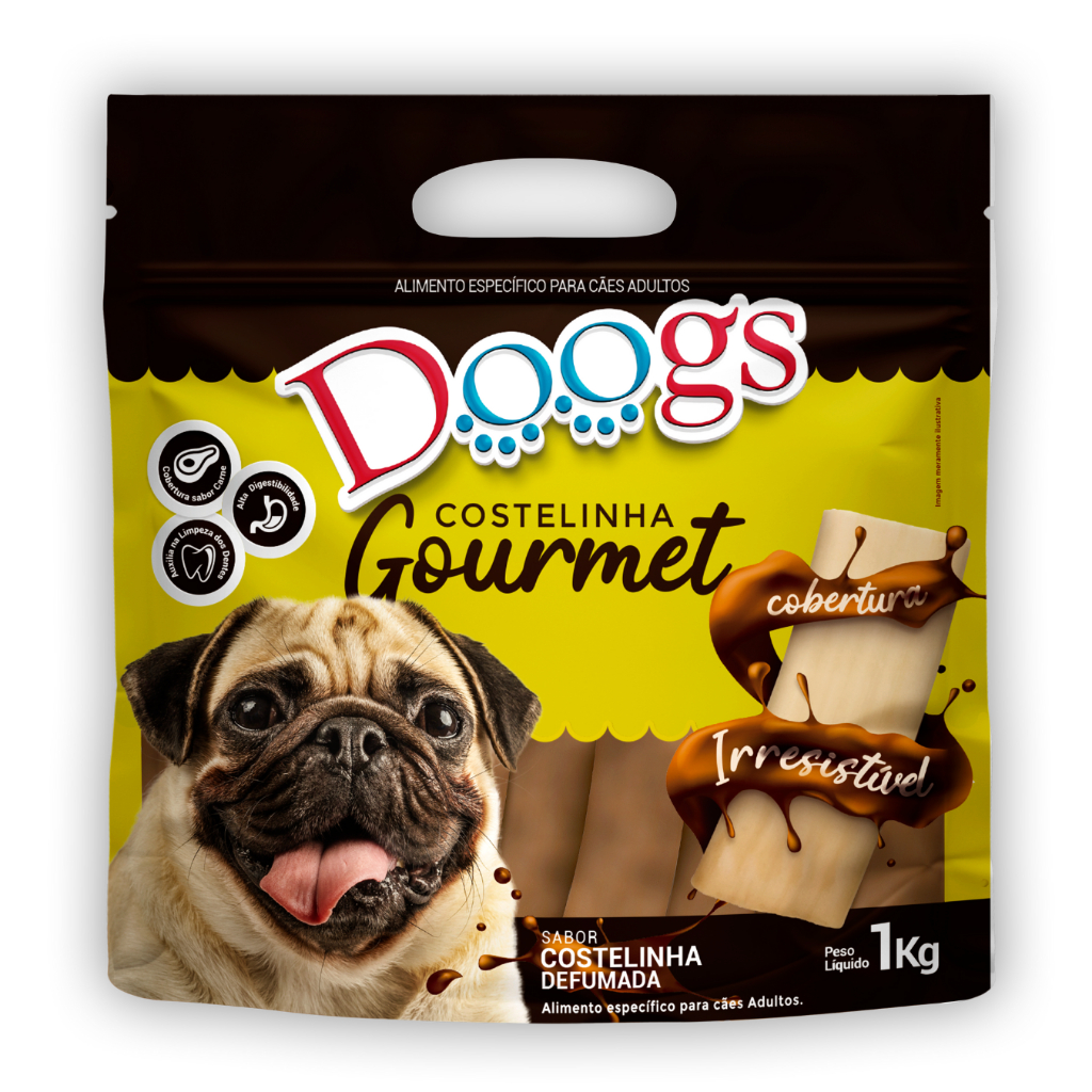 Petisco Cães Doogs Costelinha Gourmet Pequena Carne - 1kg em Oferta na Shopee