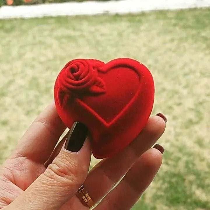 Caixa de Aliança Coração Estojo Anel Pedido de Namoro Casamento Caixinha de Veludo