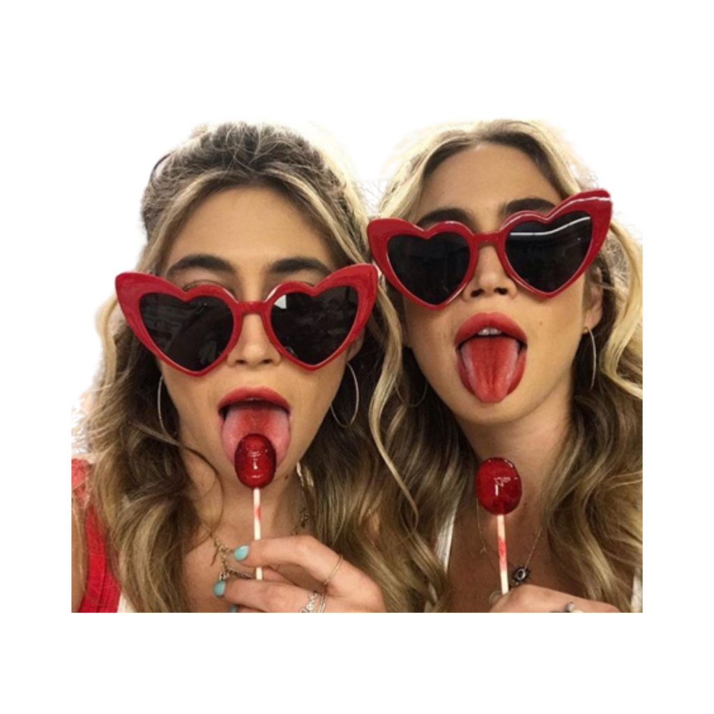 Óculos De Coração Vermelho Adulto Estilo Lolita Vintage