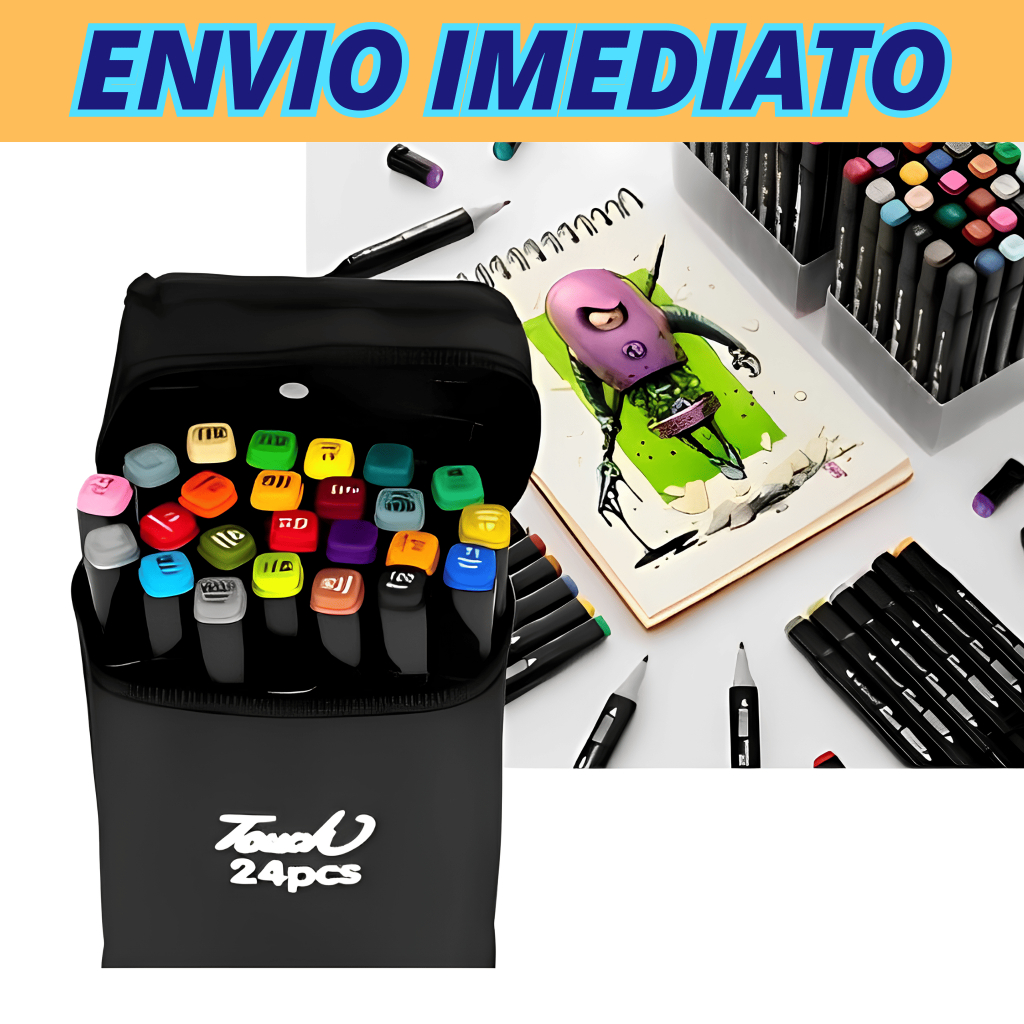 HITOto 2点セット 24 PEÇAS CANETAS TOUCH ORIGINAL COM PONTA DUPLA CANETAS COLORIDAS