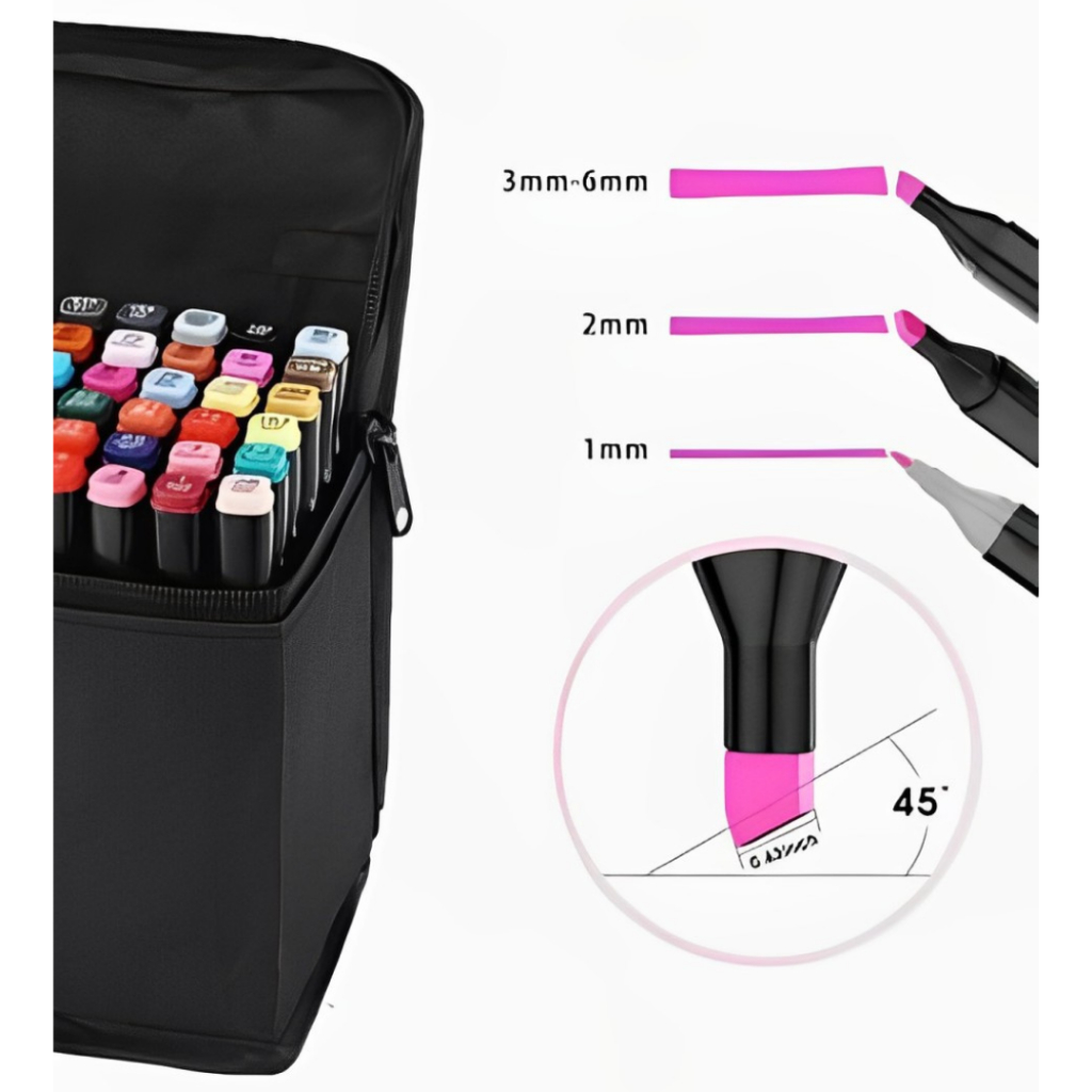 HITOto 2点セット 24 PEÇAS CANETAS TOUCH ORIGINAL COM PONTA DUPLA CANETAS COLORIDAS