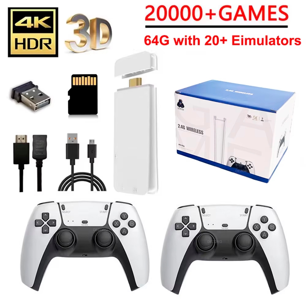 Game Stick GD10 128GB Console 40000 Jogos Controlador Duplo Portátil 40 Simuadores Para TV Consoles Retro Video 4K