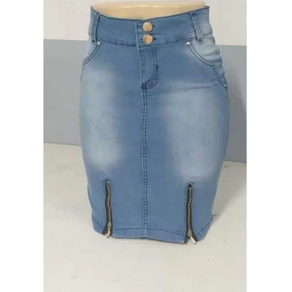Saia JEANS Secretária Clara DETALHE ZÍPER