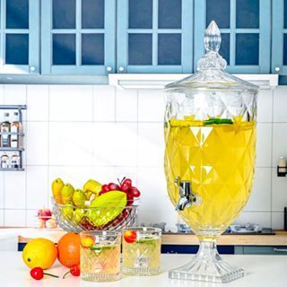 Suqueira Jarra De Vidro Cristal Suco Diamond 5 Litros com Torneira