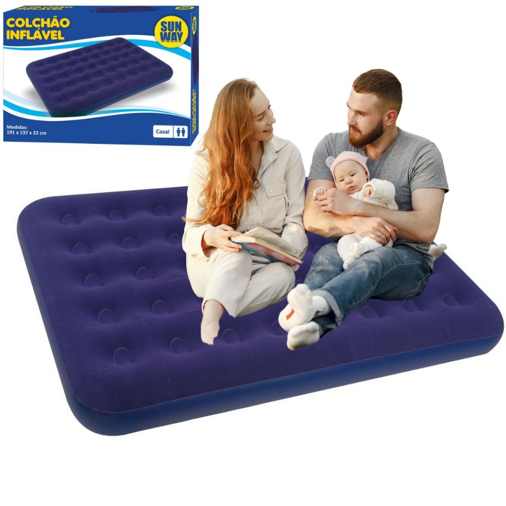 Colchão Casal Inflável Grande Resistente Confortável Prático ...