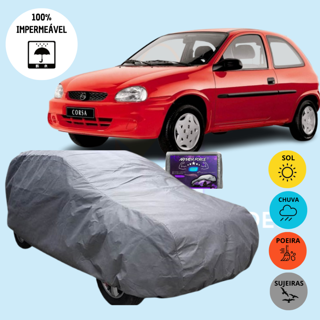 CAPA PARA COBRIR CARRO CORSA WIND 2 PORTAS IMPERMEAVEL SEM FORRO E COM ...