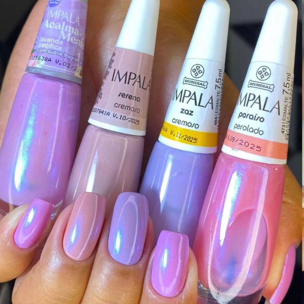 Kit 4 Esmaltes Impala Perolado Tendência Tons de Rosa Moda Shopee Brasil