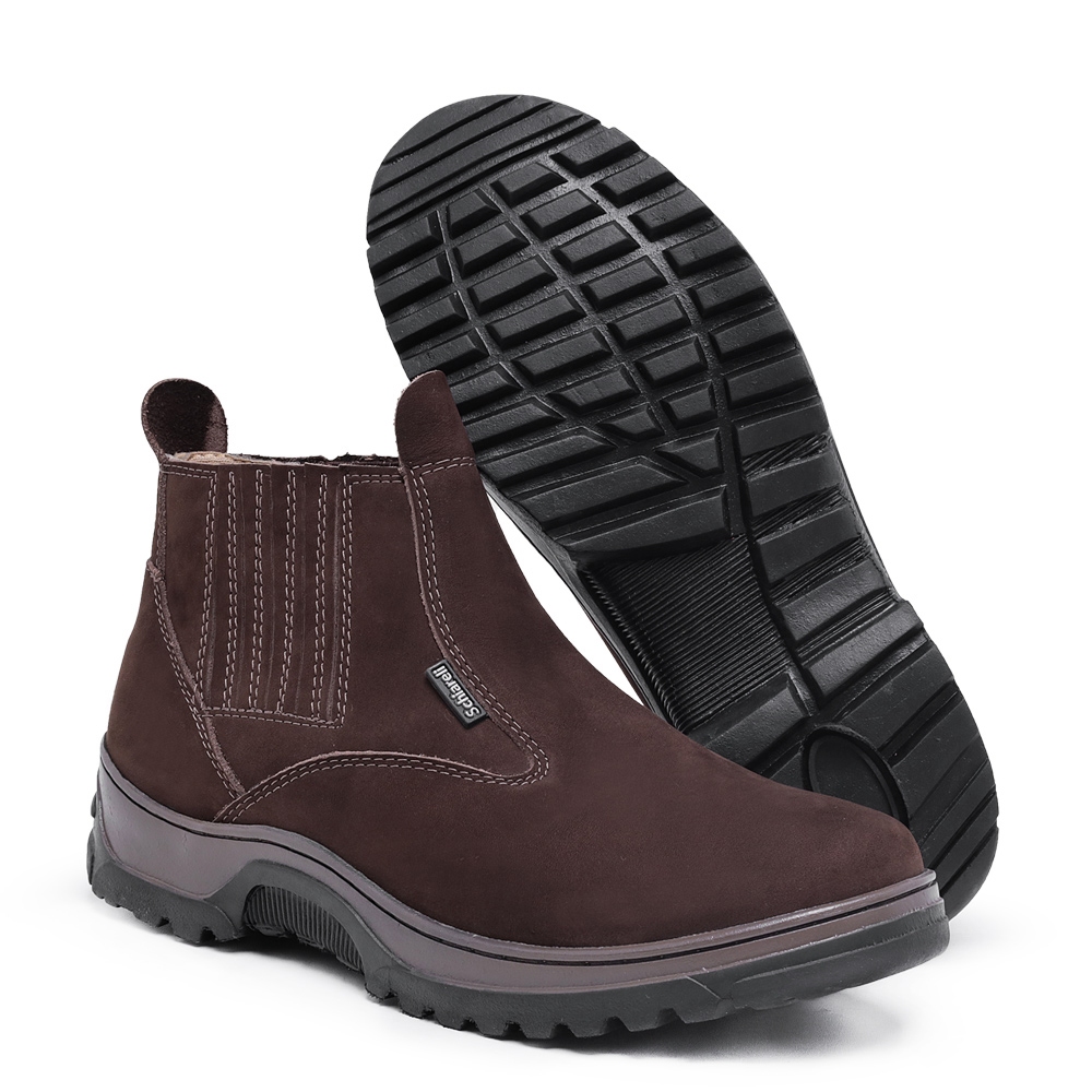 Bota Botina Masculino Rural Urbana Couro Legitimo Fosco Cano Curto Sola ...