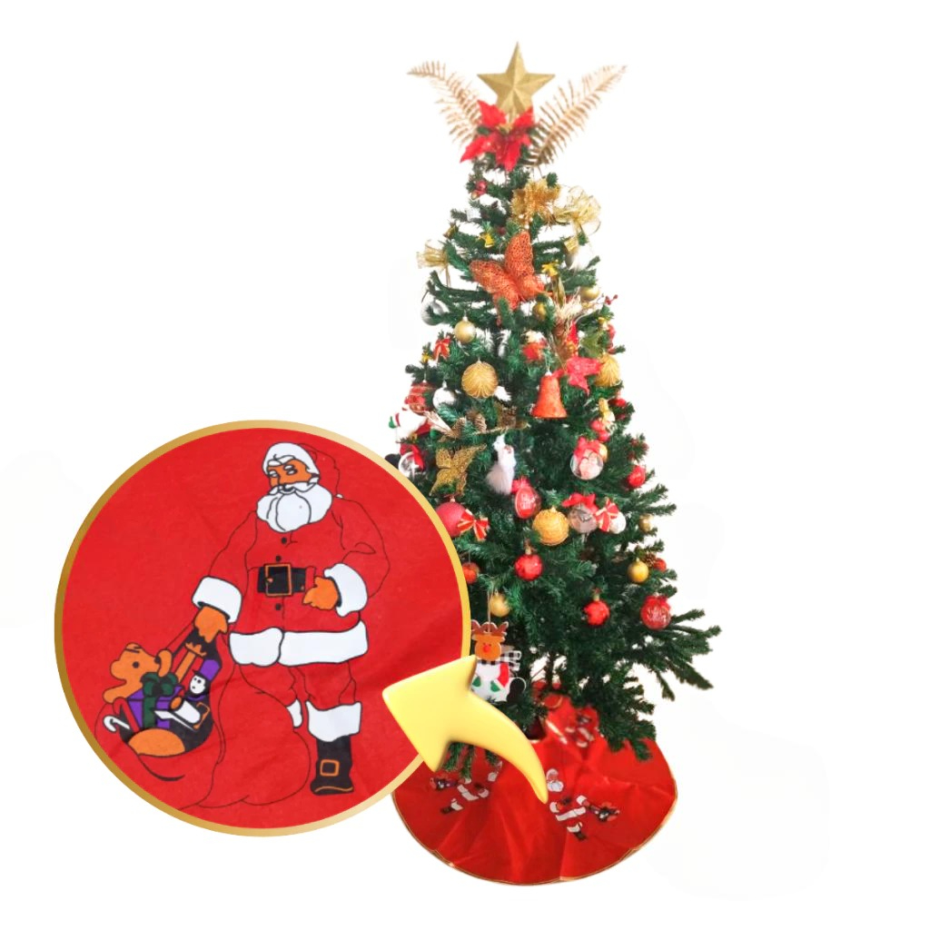 Saia Para Árvore De Natal Papai Noel Vermelha 90 Cm | Shopee Brasil
