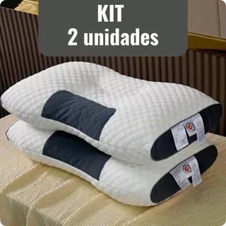 Kit 2 Travesseiro Cervical Ortopédico Ergonômico Confortavel Alivia Dores Coluna Melhora Postura