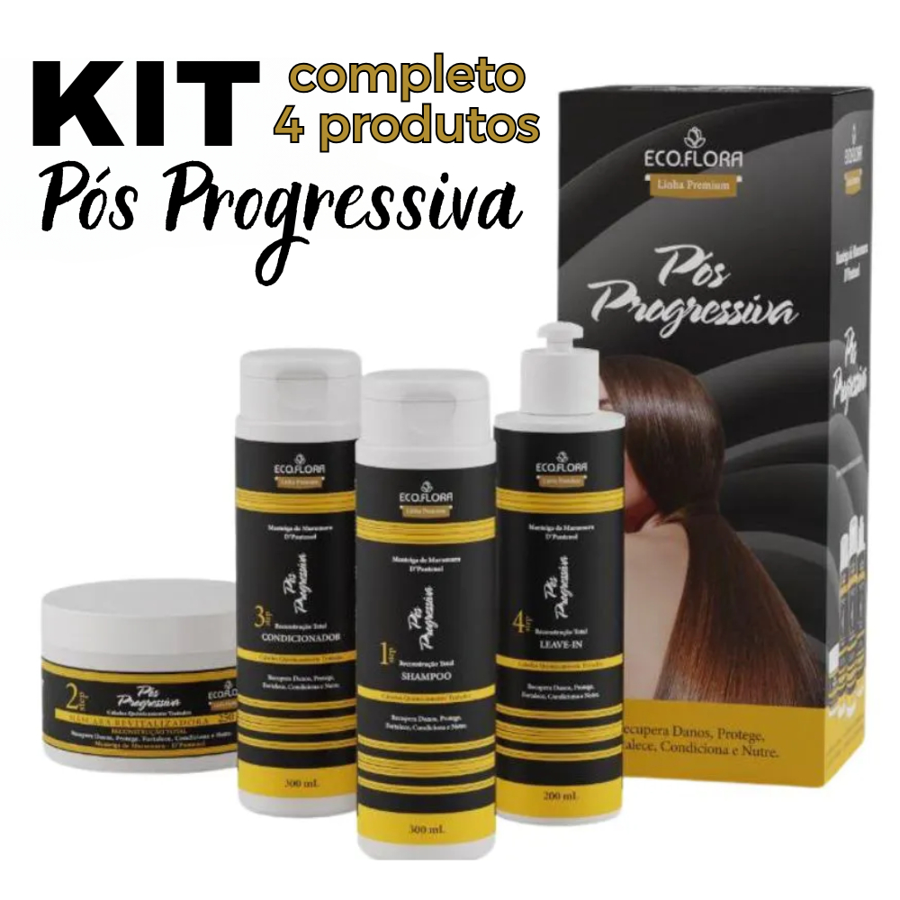 Kit Capilar EcoFlora Pós Progressiva com 4 Produtos - Shampoo 300ml ...