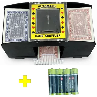 Embaralhador de Cartas com PILHAS inclusas automático 2 decks Uno poker uno tranca em Oferta na Shopee