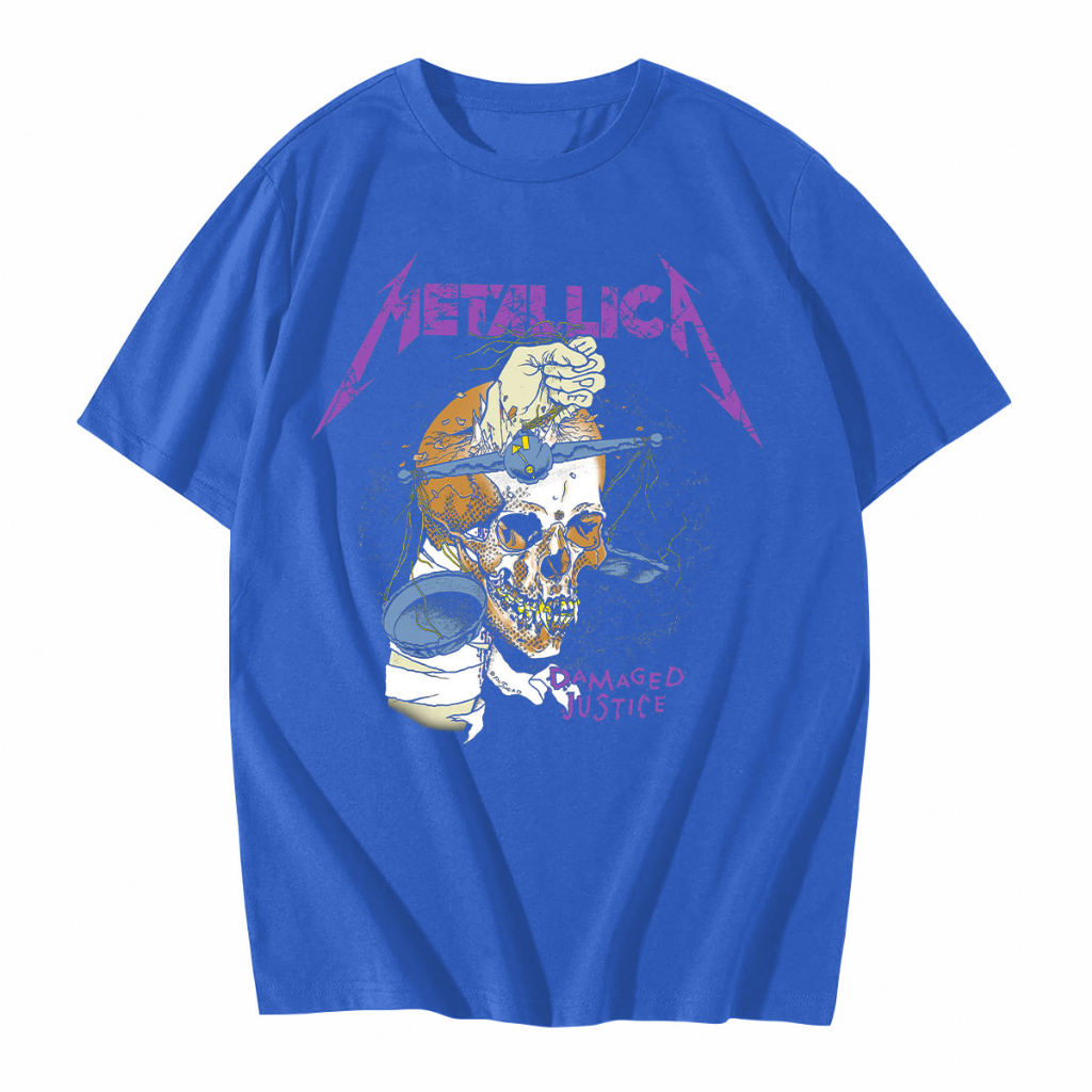 Camisa Camiseta Metallica Damaged Justice Banda de Rock Unissex