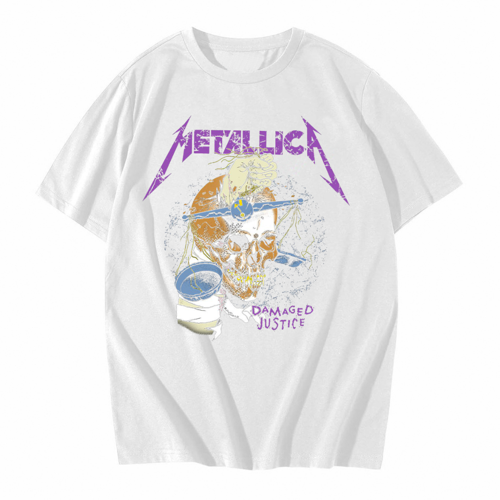 Camisa Camiseta Metallica Damaged Justice Banda de Rock Unissex