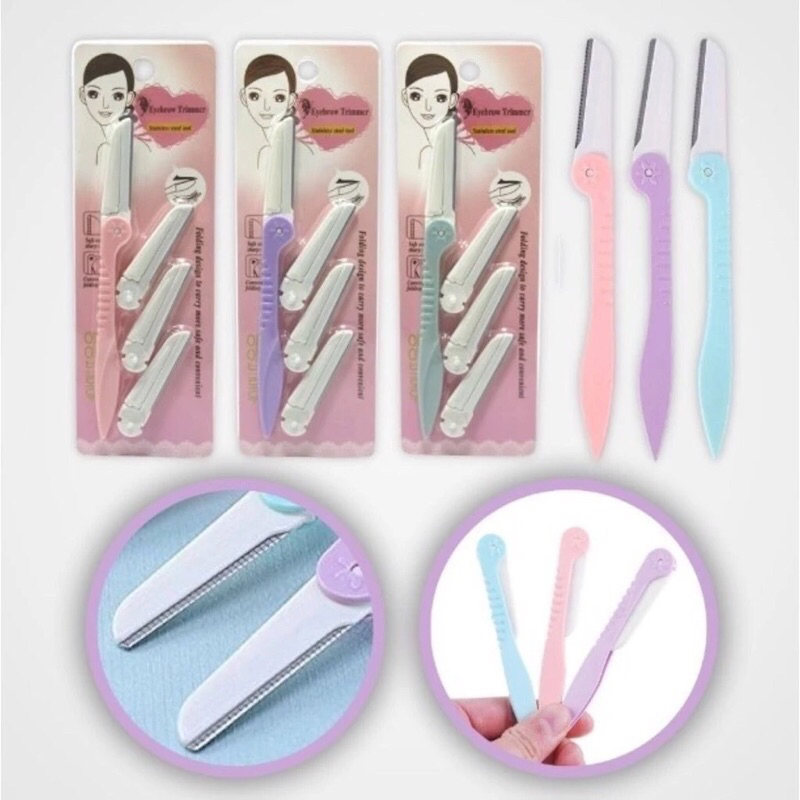 Kit Navalha Para Sobrancelha E Rosto + 3 Lâminas Para Troca | Shopee Brasil
