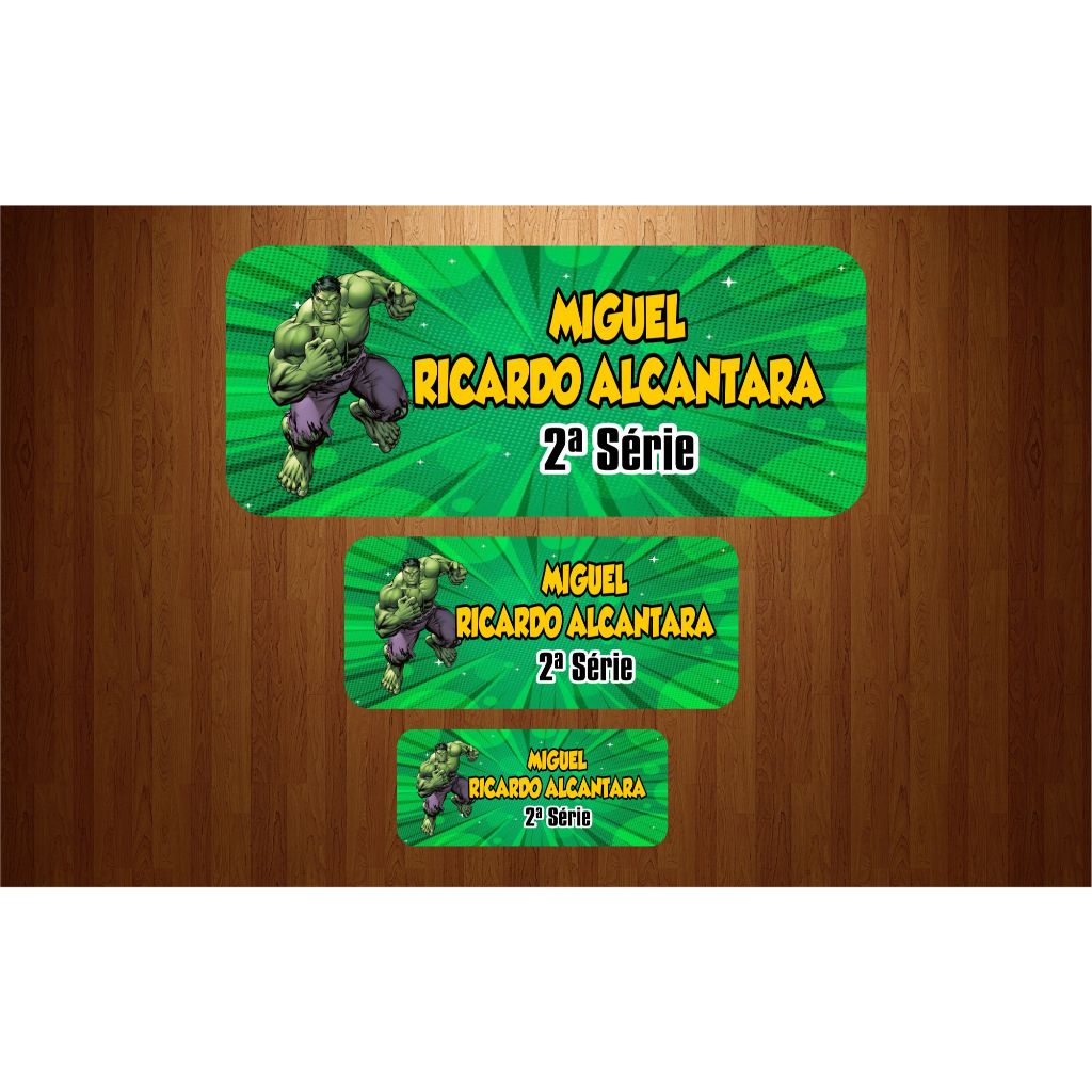 114 Etiquetas Escolares Personalizadas Hulk | Shopee Brasil