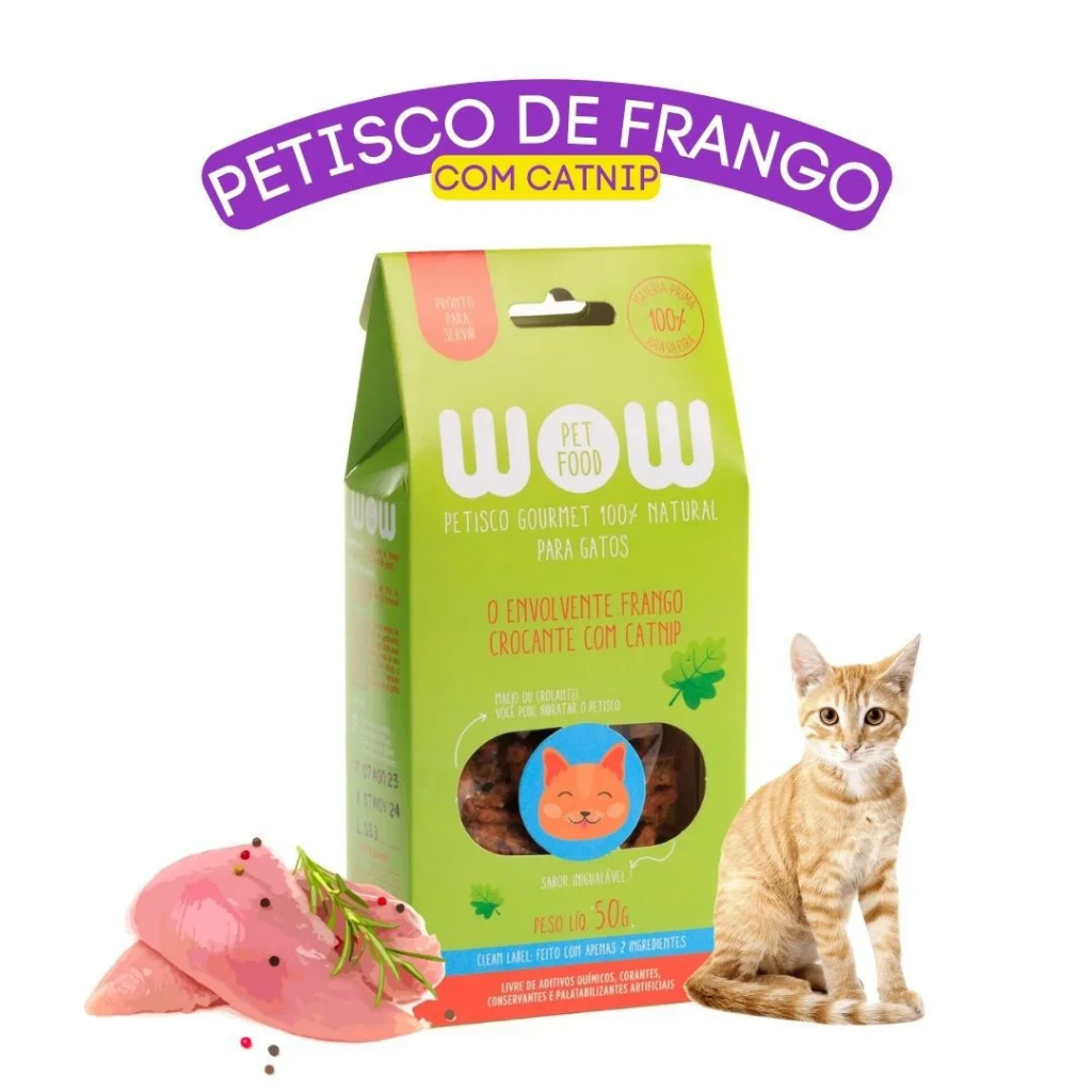 Petisco Gourmet Natural para Gatos vários Sabores Pet food WOW | Shopee ...