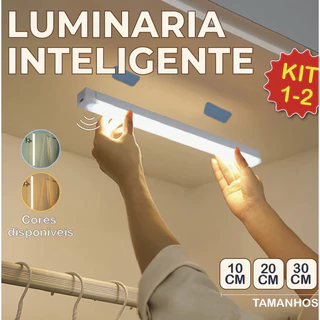 Luminária Led Luz Noturna Sensor Movimento USB Recarregável para Cozinha Closet Quarto 10/20/30 CM em Oferta na Shopee