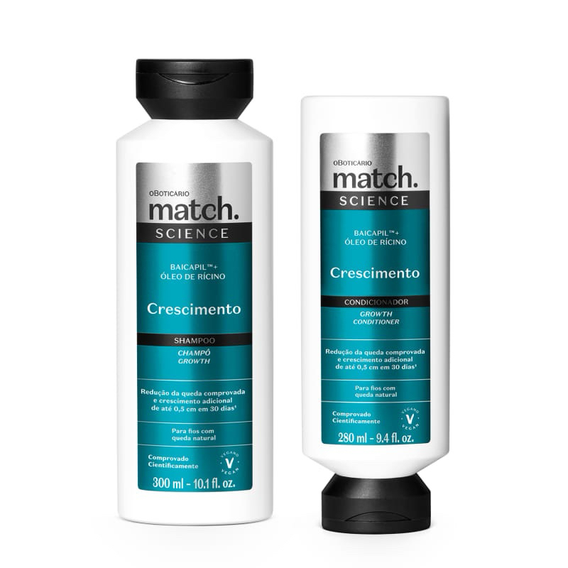 Combo Match Science Crescimento: Shampoo 300ml + Condicionador 280ml ...