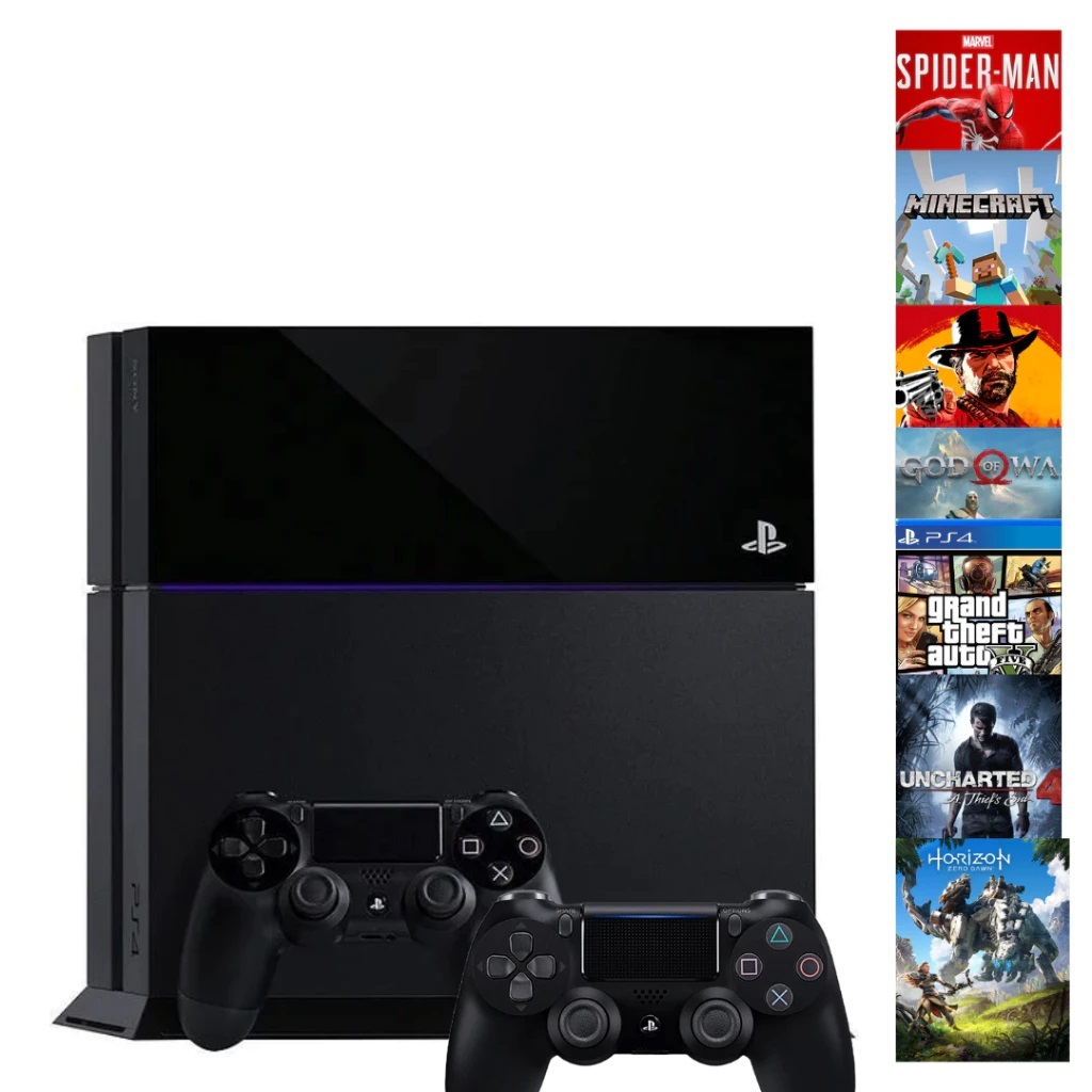 Playstation 4 - Video game Ps4 500 Gb com 2 controles + jogo Brinde - Original