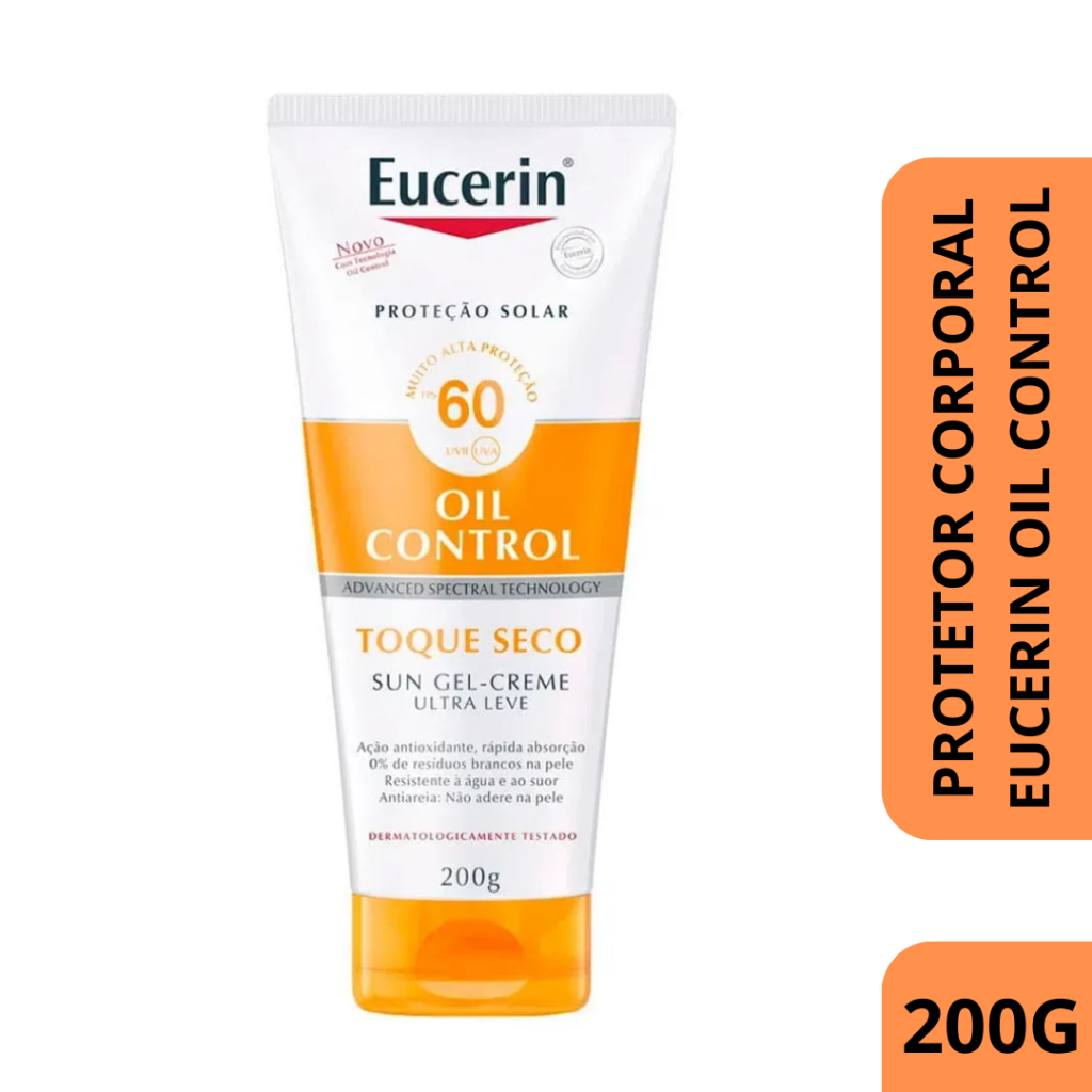 Protetor Solar Eucerin Corporal Toque Seco FPS60 200g | Shopee Brasil