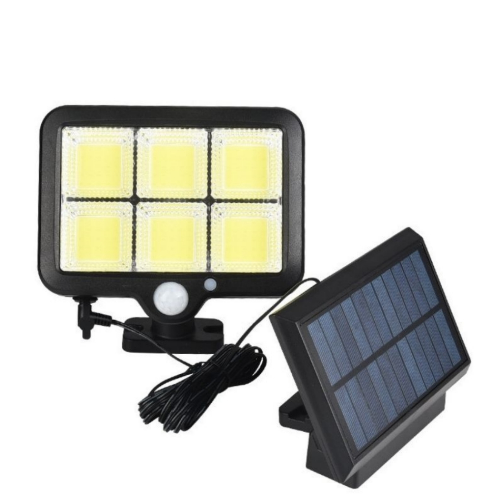 Luminária Solar de Parede 120 Cob 24W Sensor Presença Com 3 Funções Separado