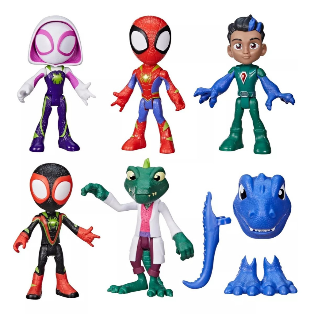 Kit com 5 Bonecos Spidey Homem Aranha Heróis e Repteis Hasbro | Shopee ...