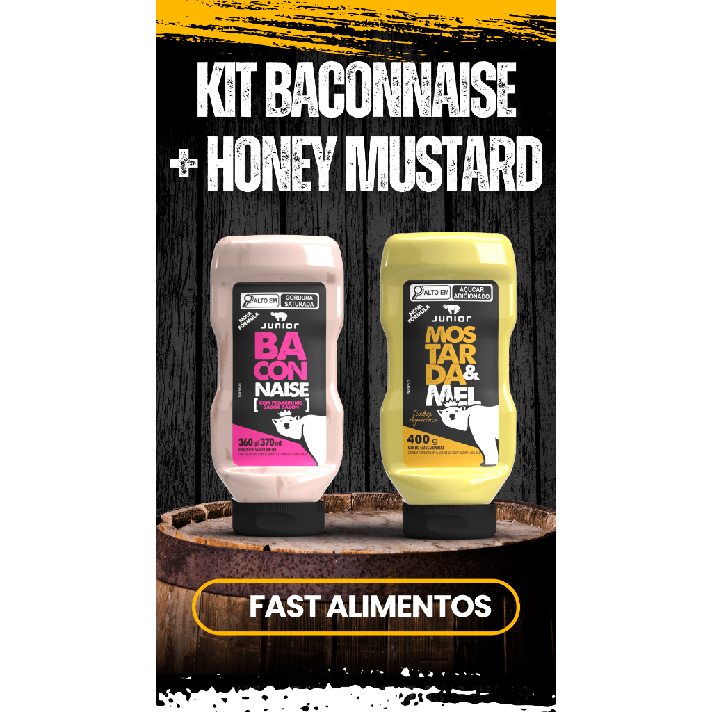 Kit 02 Unidades Baconnaise 360g + Honey Mustard Mostarda e Mel 400g ...