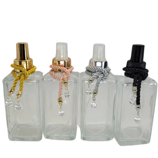 02 Frascos De Vidro 250 Ml Retangular Square Home Spray Luxo