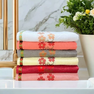 Kit 10 Toalhas de Banho Jacquard Flor Luxo Macia Confortavel