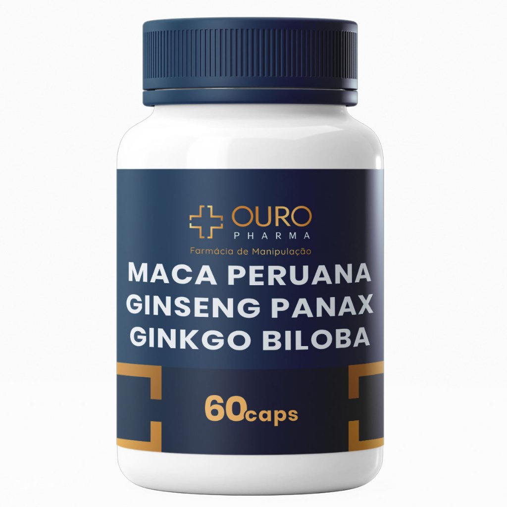 MACA PERUANA 250mg + GINSENG PANAX 200mg + Ginkgo Biloba 80mg
