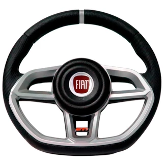 Volante Esportivo Gti Prata Emblema Logo Vermelho Italia Palio Fire Marea Brava Idea Siena Strada