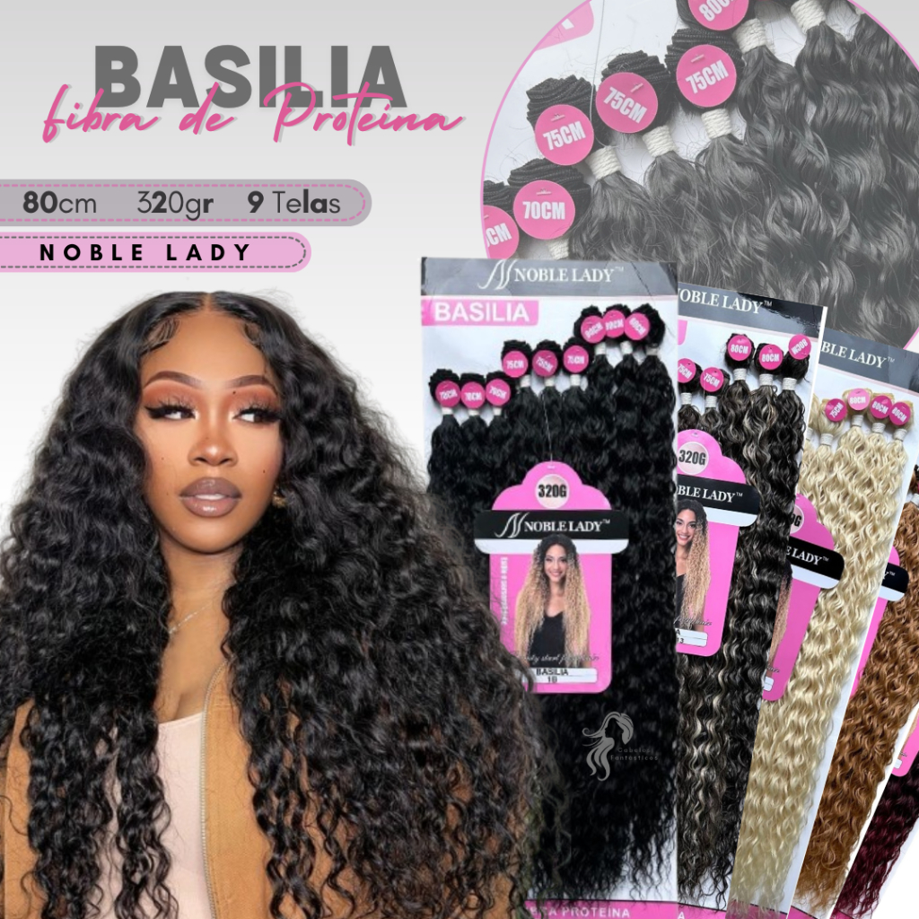 Cabelo Cacheado 80cm Fibra de Proteina 320gr Basilia lançamento