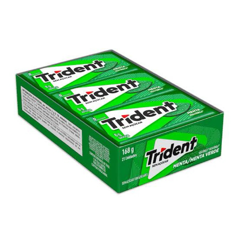 Trident Menta Caixa com 21 Unidades - Goma de Mascar Sem Açúcar ...
